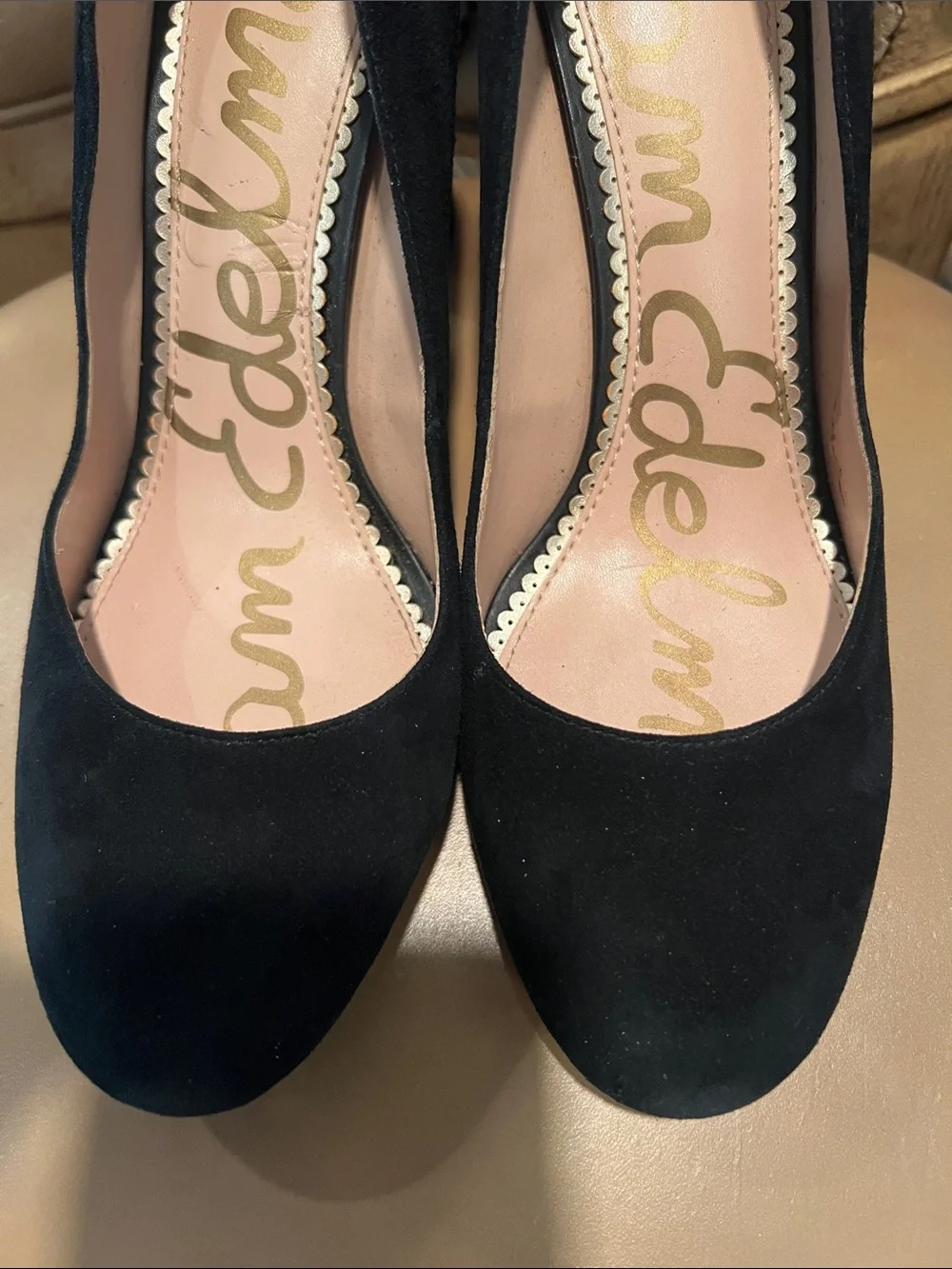 Sam Edelman Black Suede Rounded Toe Pump